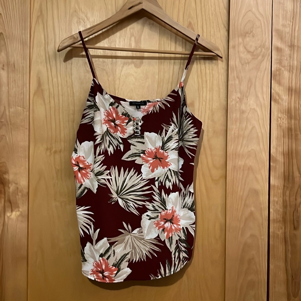 Dynamite Women’s Tank Top Blouse Cami Shirt Floral Sz US S